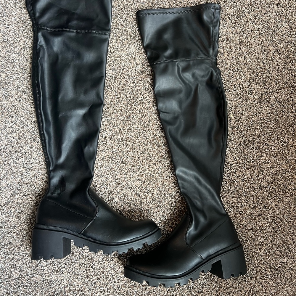 Black Over-the-Knee Women's Boots - Picture 7 of 10